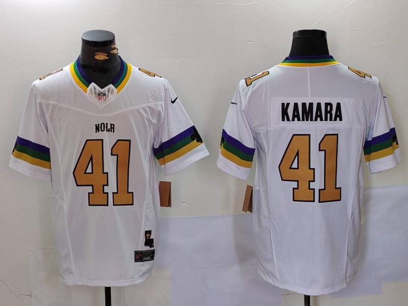 Men's New Orleans Saints Alvin Kamara #41 White Jersey